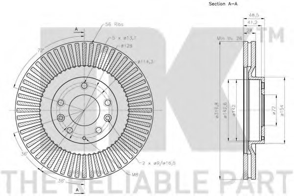 NK 313274 Brake Disc
